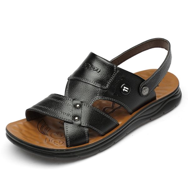 summer new fashion men's open toe sandals outdoor genuine leather trend beach shoes men casual non-slip sandals and slippers, Black
summer new fashion men's open toe sandals outdoor genuine leather trend beach shoes men casual non-slip sandals and slippers, Black