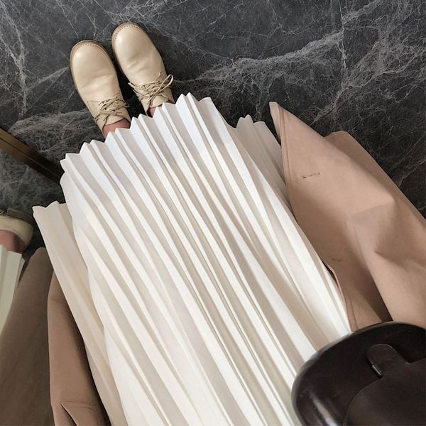 2019 women autumn high waist skirt elegant women white pleated midi skirts saias femme a-line pleated skirt outwear, Black
2019 women autumn high waist skirt elegant women white pleated midi skirts saias femme a-line pleated skirt outwear, Black