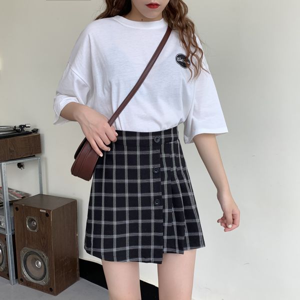 skirts casual pleated preppy style ladies a-line irregular sweet women mini plaid vintage button high waist chic, Black
skirts casual pleated preppy style ladies a-line irregular sweet women mini plaid vintage button high waist chic, Black