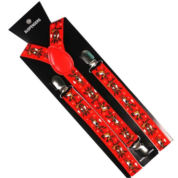 winfox fashion red deer print women men clip-on adjustable pants elastic y back suspender braces, Black;white
winfox fashion red deer print women men clip-on adjustable pants elastic y back suspender braces, Black;white