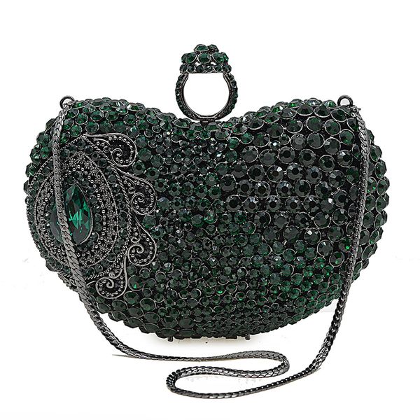 2020 chain heart-shape dark green rhinestone purse crystal clutches xiyuan gemstone diamond shoulder handbags elegant mini purse
2020 chain heart-shape dark green rhinestone purse crystal clutches xiyuan gemstone diamond shoulder handbags elegant mini purse