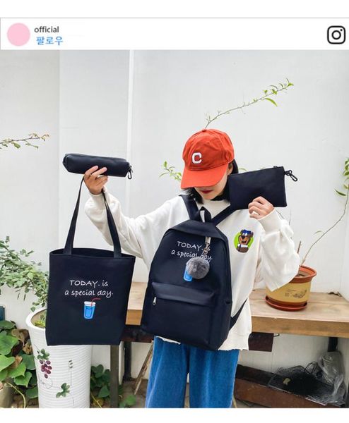 4set backpack fashion women backpack canvas shoulder bags printing girl school bag mochilas female children student
4set backpack fashion women backpack canvas shoulder bags printing girl school bag mochilas female children student