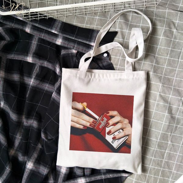 summer new harajuku smoking fun canvas letter cartoon print canvas female shoulder bag fashion casual tote bags
summer new harajuku smoking fun canvas letter cartoon print canvas female shoulder bag fashion casual tote bags