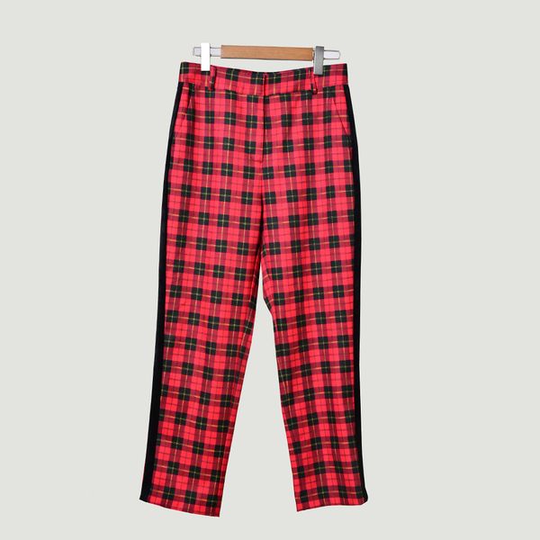 2019 fall winter red plaid print panelled long pants women fashion trousers d25163261m, Black;white
2019 fall winter red plaid print panelled long pants women fashion trousers d25163261m, Black;white
