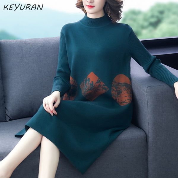women winter print half turtleneck sweater dress female loose elegant knitting dress mini vintage dresses vestidos, Black;gray
women winter print half turtleneck sweater dress female loose elegant knitting dress mini vintage dresses vestidos, Black;gray