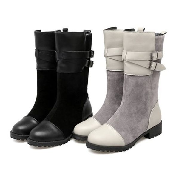 sweet female winter warm snow boots fashion platform shoes low heels mid calf boots women pu leather + suede snow boots, Black
sweet female winter warm snow boots fashion platform shoes low heels mid calf boots women pu leather + suede snow boots, Black