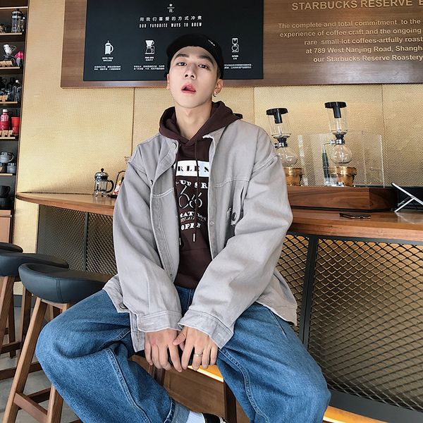 men's jacket 2019 autumn and winter new solid color jacket tooling casual youth personality fashion trend men's clothing, Black;brown
men's jacket 2019 autumn and winter new solid color jacket tooling casual youth personality fashion trend men's clothing, Black;brown