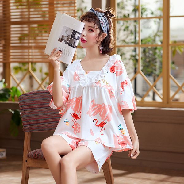 women clothes 2019 cotton pijama for women round neck short home wear girls' animal suit plus size pyjama nightwear two piece, Blue;gray
women clothes 2019 cotton pijama for women round neck short home wear girls' animal suit plus size pyjama nightwear two piece, Blue;gray