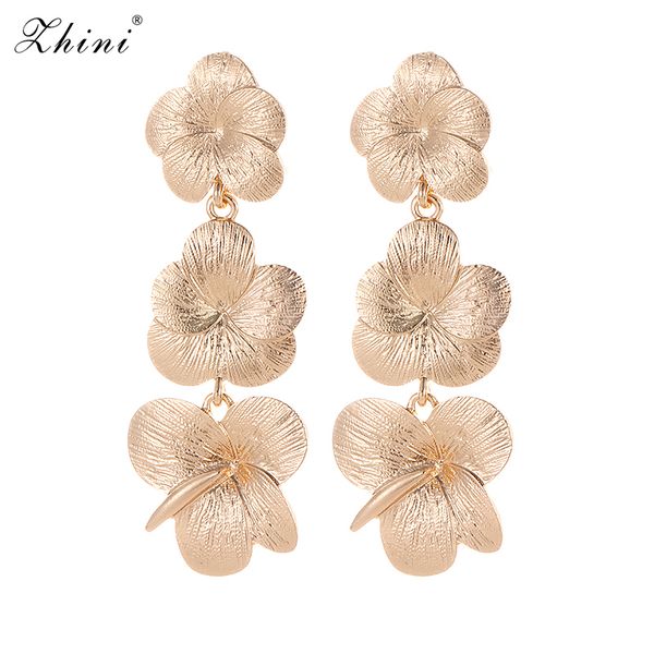 zhini new arrival flower long drop earrings jewellry for women wedding party gifts trendy metal pendant elegant dangle earrings, Golden
zhini new arrival flower long drop earrings jewellry for women wedding party gifts trendy metal pendant elegant dangle earrings, Golden