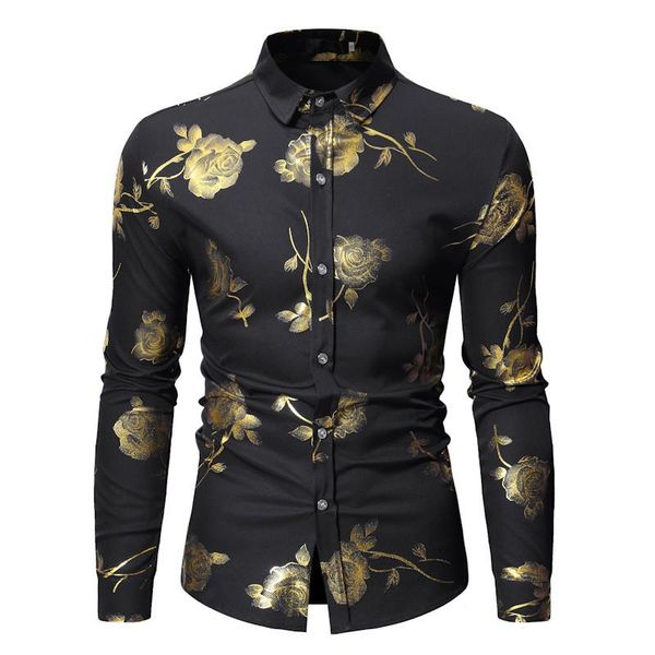 golden rose print mens designer shirts fashion lapel neck single breasted mens shirts casual males clothing, White;black
golden rose print mens designer shirts fashion lapel neck single breasted mens shirts casual males clothing, White;black