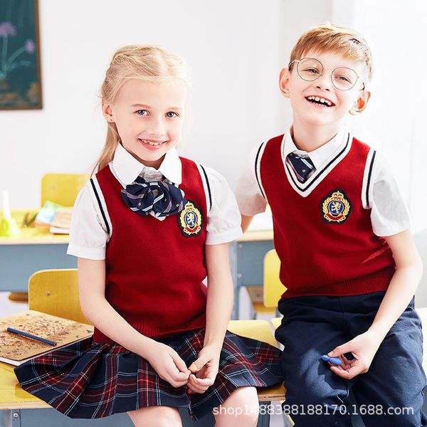 children school clothes boys girls school uniforms sweater skirt jacket student nursery england wear 4pcs d-0556, White
children school clothes boys girls school uniforms sweater skirt jacket student nursery england wear 4pcs d-0556, White