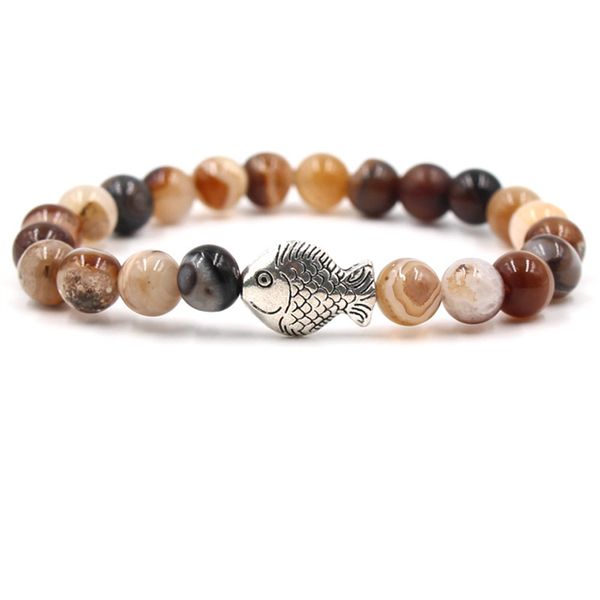 new multicolor stripe 8mm beaded bracelets agate stone bracelet silver fish single hoop bracelets bangles jewelry gifts, Black
new multicolor stripe 8mm beaded bracelets agate stone bracelet silver fish single hoop bracelets bangles jewelry gifts, Black