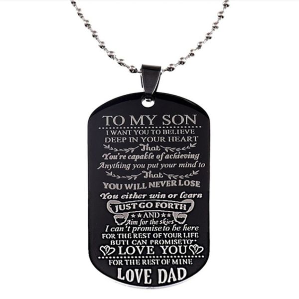 niuyitid 2020 new stainless steel pendant necklace men jewelry engraved to my son daughter gift, Silver
niuyitid 2020 new stainless steel pendant necklace men jewelry engraved to my son daughter gift, Silver
