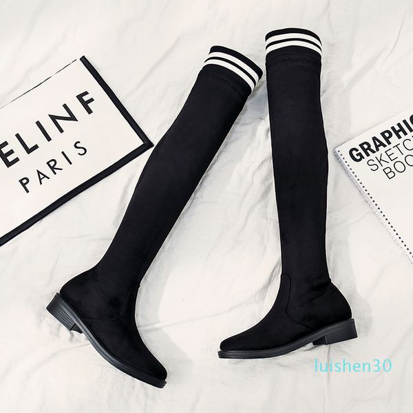 2019 women over the knee boots female long sock flock glossy boots ladies round-toe winter warm suede shoes size 35-39 l30, Black
2019 women over the knee boots female long sock flock glossy boots ladies round-toe winter warm suede shoes size 35-39 l30, Black