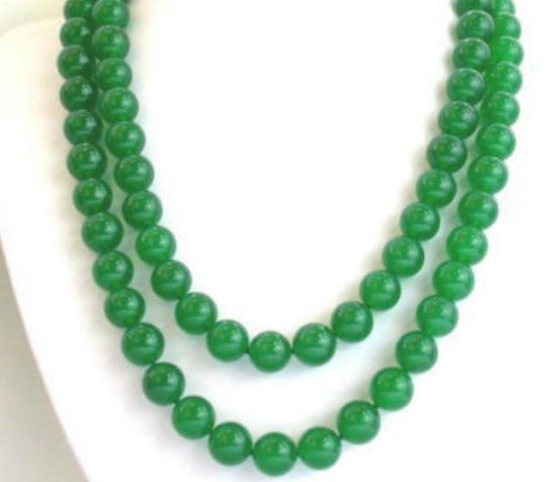 necklace >> 33"inch long beautiful asia green jade 10mm beads jewelry necklace, Silver
necklace >> 33"inch long beautiful asia green jade 10mm beads jewelry necklace, Silver