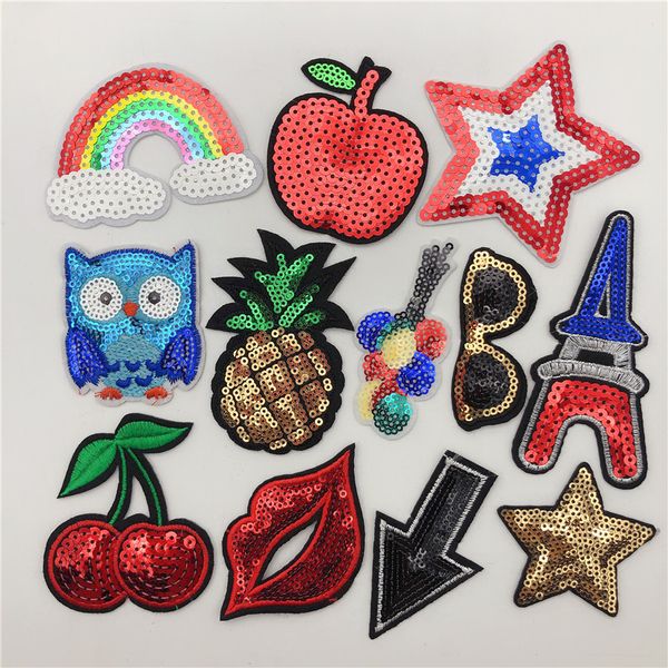 fruit/rainbow/star apple owl sequins embroidered sew on / iron on patches set badge applique craft for children, Black
fruit/rainbow/star apple owl sequins embroidered sew on / iron on patches set badge applique craft for children, Black
