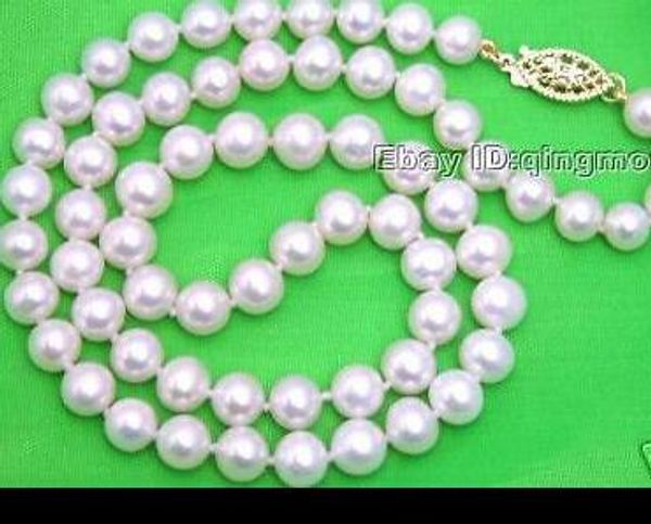 fine pearls jewelry immaculate natural 7-8mm round white pearl necklace 18inches, Silver
fine pearls jewelry immaculate natural 7-8mm round white pearl necklace 18inches, Silver