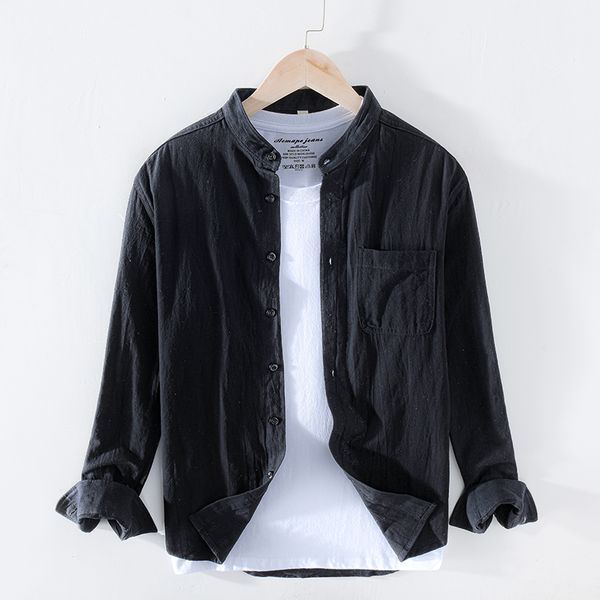 2020 pure cotton men shirt long sleeve stand collar casual shirts single breasted man solid color shirts y2751, White;black
2020 pure cotton men shirt long sleeve stand collar casual shirts single breasted man solid color shirts y2751, White;black