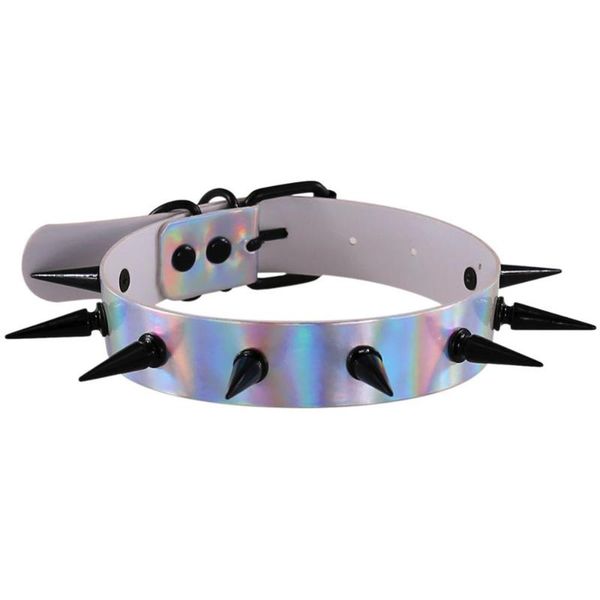 punk black rivets choker collar rainbow leather bondage cosplay goth emo rave jewelry women harness gothic anime necklace, Golden;silver
punk black rivets choker collar rainbow leather bondage cosplay goth emo rave jewelry women harness gothic anime necklace, Golden;silver