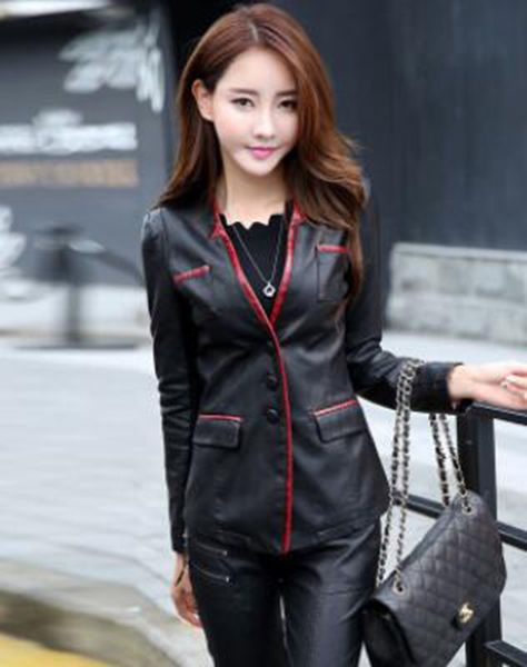 women spring and autumn boutique han version of the new fashion trend personality slimming warm large size leather coat / m-4xl, Black
women spring and autumn boutique han version of the new fashion trend personality slimming warm large size leather coat / m-4xl, Black