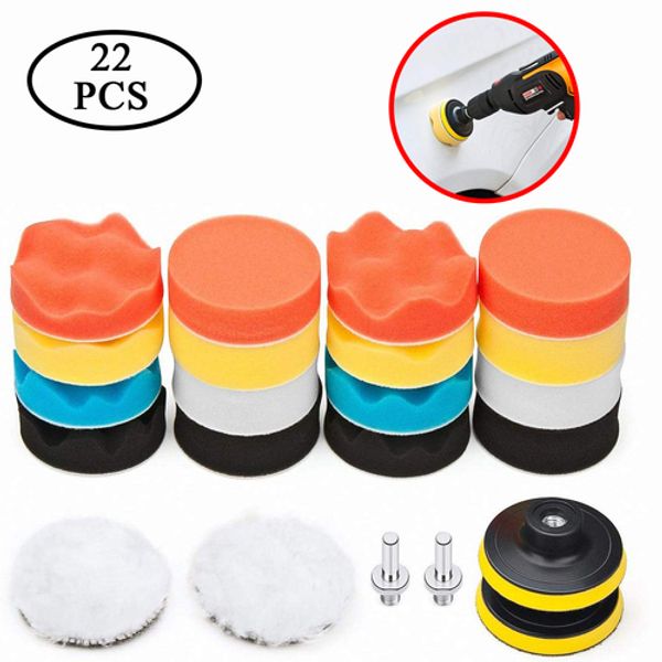 3 inch 22pcs car foam drill polishing pad kit polishing pads sponge buff pads set kit with m10 drill adapter for car polisher
3 inch 22pcs car foam drill polishing pad kit polishing pads sponge buff pads set kit with m10 drill adapter for car polisher