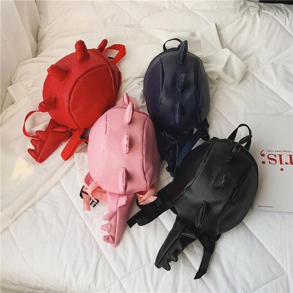 2020 new dinosaur cartoon children backpacks girl boys pu leather backpack kids school bags zipper cute kindergarten bag