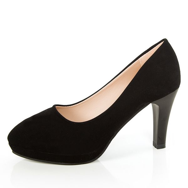 new woman pumps autumn thick heel shoes ol high-heeled shoes female the trend of ultra high heels female shoes 2020 wes3, Black