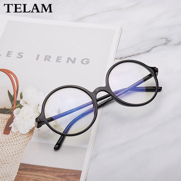 eyeglass frame female glasses men's round retro small round frame plain magic glasses plane no power number student, White;black