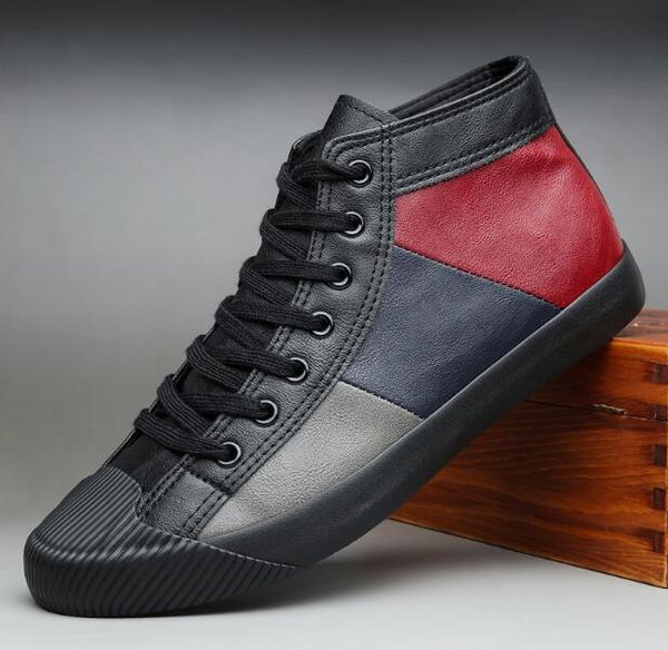 2019 autumn new fashion men lace-up patchwork high leather casual shoes trend shoes man cool loafers flats, Black
2019 autumn new fashion men lace-up patchwork high leather casual shoes trend shoes man cool loafers flats, Black