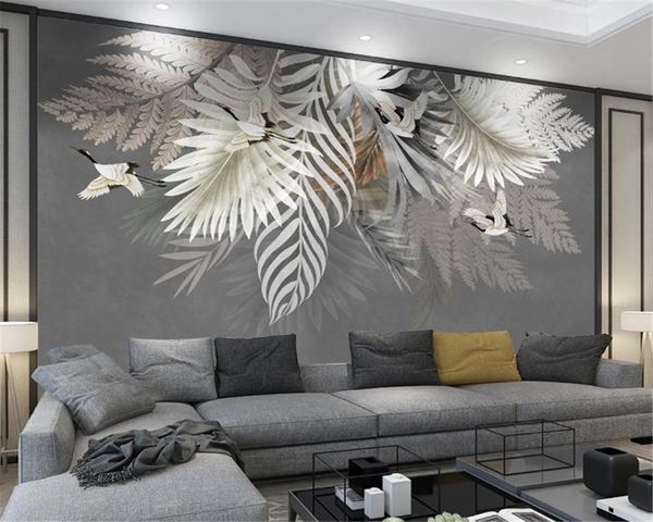 3d wallpaper bedroom nordic leaf crane art tv background wall interior decoration silk mural wallpaper
3d wallpaper bedroom nordic leaf crane art tv background wall interior decoration silk mural wallpaper