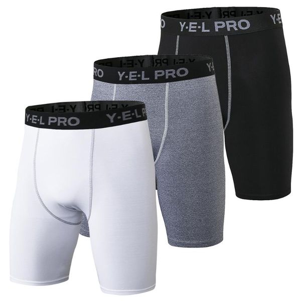 3 packs men sports shorts jogging fitness running shorts underwear breathable boxer briefs compression gym clothing, White;black 
3 packs men sports shorts jogging fitness running shorts underwear breathable boxer briefs compression gym clothing, White;black