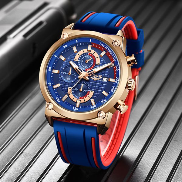 lige new men's watch chronograph analog quartz watch date creative dial blue leather strap waterproof wrists reloj hombre, Slivery;brown
lige new men's watch chronograph analog quartz watch date creative dial blue leather strap waterproof wrists reloj hombre, Slivery;brown