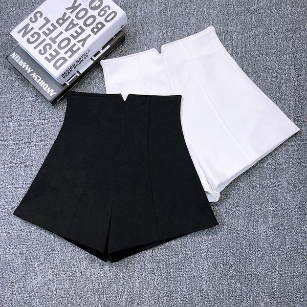 women's shorts summer women clothes casual high waist mini female elastic black wide leg clothing solid q2658, White;black
women's shorts summer women clothes casual high waist mini female elastic black wide leg clothing solid q2658, White;black