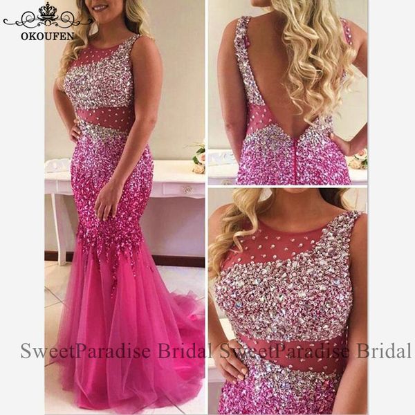 luxury rhinestone crystal prom dresses in pink tulle sheer illusion backless long evening dress pageant for women, White;black
luxury rhinestone crystal prom dresses in pink tulle sheer illusion backless long evening dress pageant for women, White;black