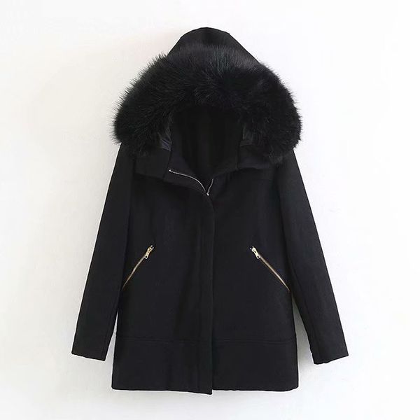 rr zipper wool coats women fashion solid fur collar hooded jackets women elegant long sleeve coats female ladies jj, Black
rr zipper wool coats women fashion solid fur collar hooded jackets women elegant long sleeve coats female ladies jj, Black