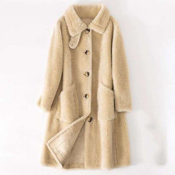 women 2019 new winter real fur coat female sheep shearing jacket genuine lambswool long overcoat wool particles outerwear n41, Black
women 2019 new winter real fur coat female sheep shearing jacket genuine lambswool long overcoat wool particles outerwear n41, Black