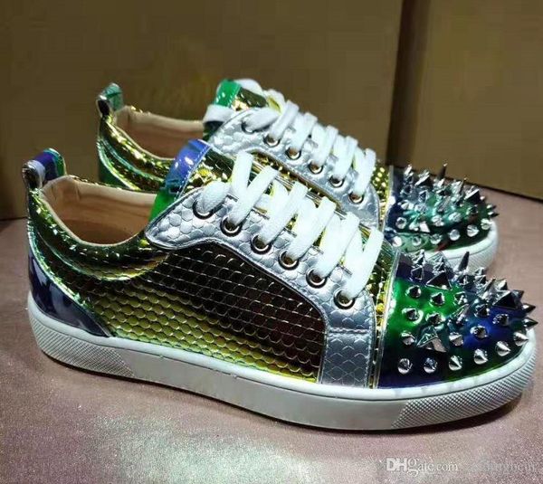 size 35 to 46 grade silver spikes lace up arena shoes luxury casual shoes red bottom mens designer sneaker vintage tradingbear, Black
size 35 to 46 grade silver spikes lace up arena shoes luxury casual shoes red bottom mens designer sneaker vintage tradingbear, Black
