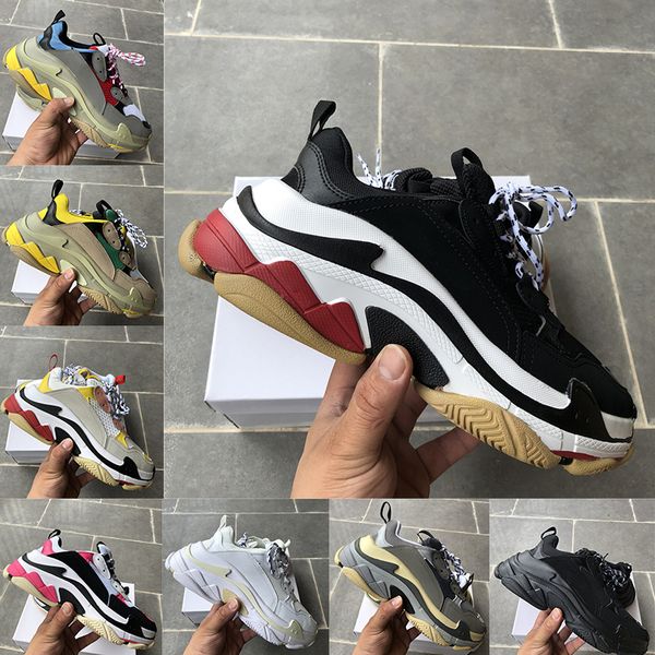2020 triple s men women designer shoes black white red grey fashion luxury casual sneaker dad shoes 36-45