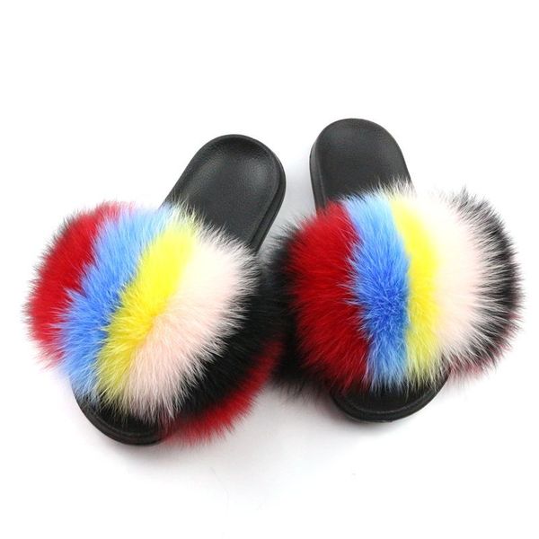 flat bottom large gross slide slide soft and fluffy beach sandals ladies real fox fur slippers, Black
flat bottom large gross slide slide soft and fluffy beach sandals ladies real fox fur slippers, Black