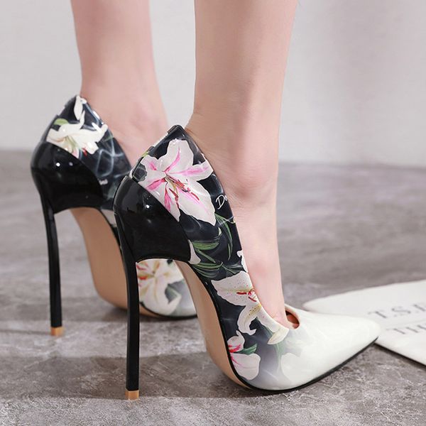 2019 new super high-heeled fashion show-tipped pointed wild single shoes women, Black
2019 new super high-heeled fashion show-tipped pointed wild single shoes women, Black