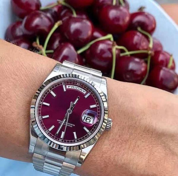 41mm luminous red dial automatic sapphire double calendar index markers mens watch watches silver bracelet fixed fluted bezel wristwatches, Slivery;brown
41mm luminous red dial automatic sapphire double calendar index markers mens watch watches silver bracelet fixed fluted bezel wristwatches, Slivery;brown