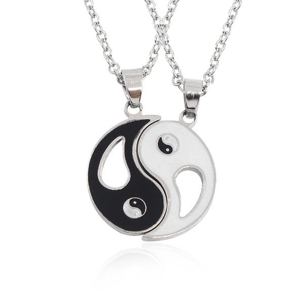 2 pcs friends necklace jewelry yin yang tai chi pendant necklaces black white couples paired necklace for men women gift, Silver
2 pcs friends necklace jewelry yin yang tai chi pendant necklaces black white couples paired necklace for men women gift, Silver