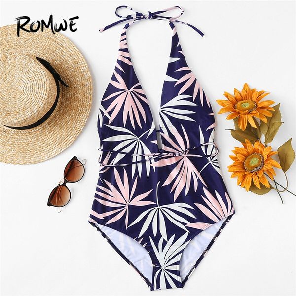 romwe sport multicolor leaf print self tie plunge neck one piece swimsuit women summer halter wire monokinis, White;black
romwe sport multicolor leaf print self tie plunge neck one piece swimsuit women summer halter wire monokinis, White;black