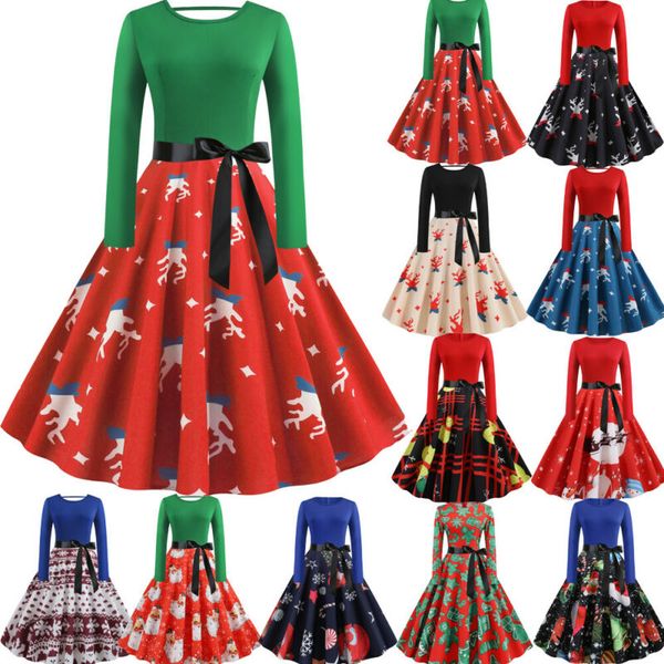 11 styles christmas dress womens long sleeve santa print christmas dress vintage xmas swing retro dresses new year party dresses, Black;gray
11 styles christmas dress womens long sleeve santa print christmas dress vintage xmas swing retro dresses new year party dresses, Black;gray