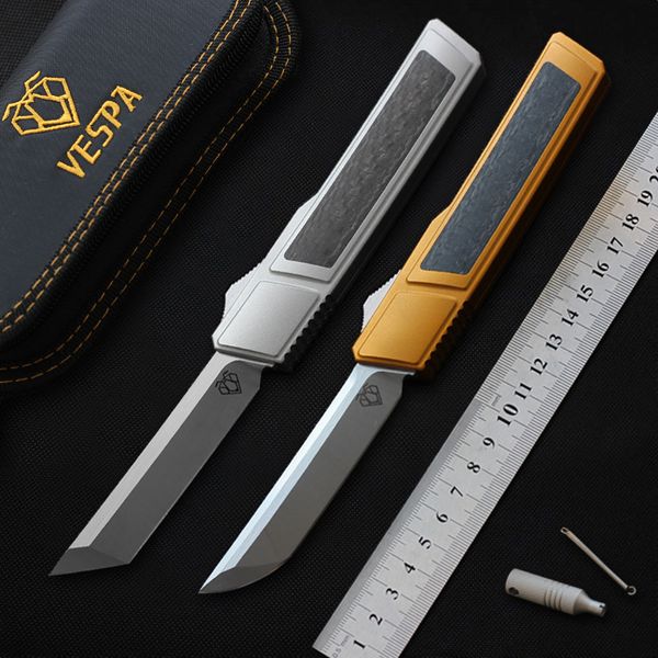 

VESPA Ripper тактический боевой нож D2 сталь лезвие алюминий + CF ручка охотничий нож выживания открытый кемпинг инструменты Танто EDC ножи