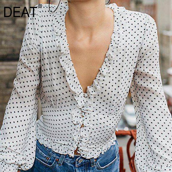 women's blouses & shirts deat 2021 spring and summer fashion women clothes polka dots v-neck lantern sleeves shirt blouse wk75700l, White
women's blouses & shirts deat 2021 spring and summer fashion women clothes polka dots v-neck lantern sleeves shirt blouse wk75700l, White