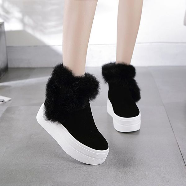 Genuine Leather Boots Women Winter Warm Rabbit Fur Sneakers Platform Snow Boots Women Ankle Boots Female Causal Shoe, Black
Genuine Leather Boots Women Winter Warm Rabbit Fur Sneakers Platform Snow Boots Women Ankle Boots Female Causal Shoe, Black