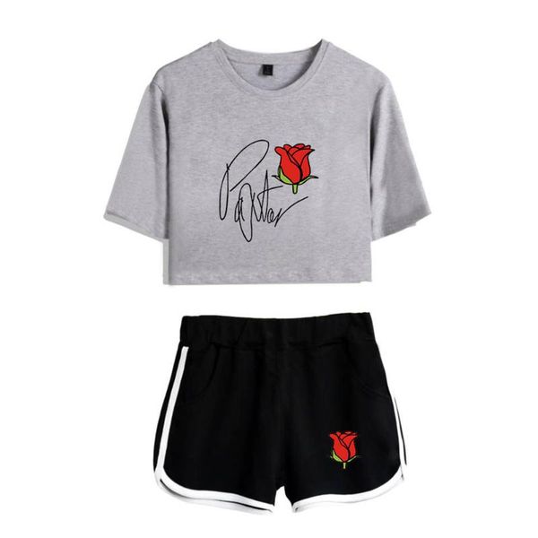 new payton moormeier exposed navel gray t shirt+black shorts women girls two-piece sets suitable summer crop casual clothes, White
new payton moormeier exposed navel gray t shirt+black shorts women girls two-piece sets suitable summer crop casual clothes, White
