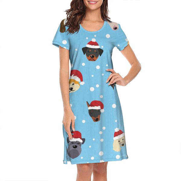 nighties for women blue merry christmas dog with hat printing personality short sleeve nightdress french bulldog sunglasses coloring dog, Black;red
nighties for women blue merry christmas dog with hat printing personality short sleeve nightdress french bulldog sunglasses coloring dog, Black;red