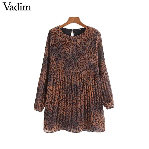 vadim women leopard print chiffon pleated dress animal pattern long sleeve female vintage casual dresses vestidos qa907, Black;gray
vadim women leopard print chiffon pleated dress animal pattern long sleeve female vintage casual dresses vestidos qa907, Black;gray